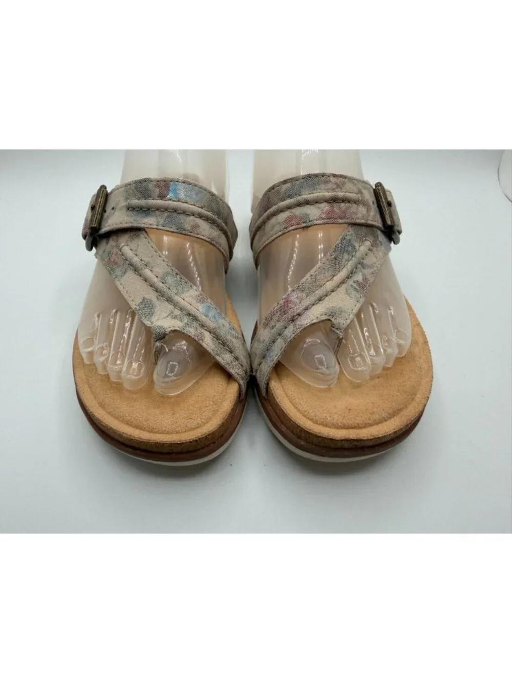 Clarks Brynn Madi Sandals Women Size 7M Sand Interest Leather Open Toe Shoes